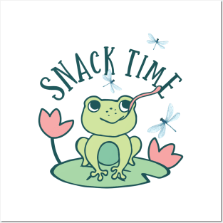 FUNNY CUTE FROG, SNACK TIME Posters and Art
